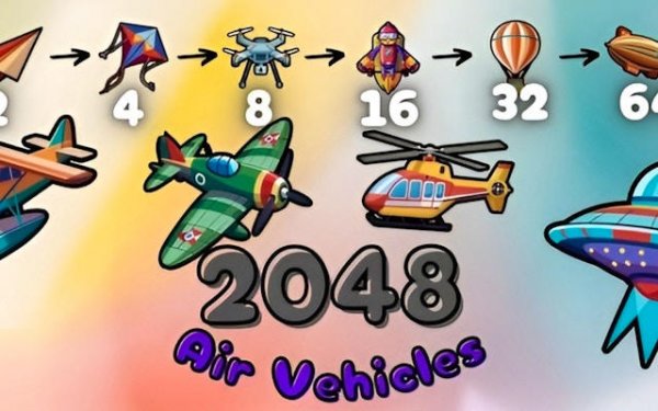 2048 Air Vehicles Merge: Fun Sky Puzzle Adventure Online Game